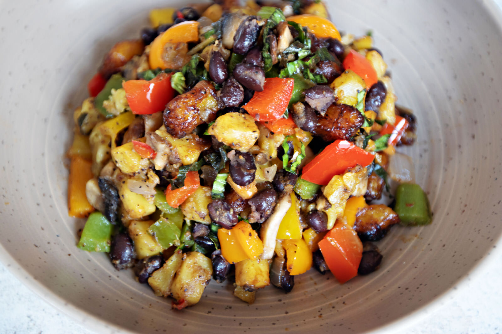 Plantain and potato hash. Plantain recipe